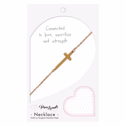 Sideways Cross, Everyday Necklace (Rose, Yellow or White) - Thumbnail 13