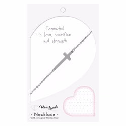 Sideways Cross, Everyday Necklace (Rose, Yellow or White) - Thumbnail 8