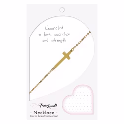 Sideways Cross, Everyday Necklace (Rose, Yellow or White) - Thumbnail 3