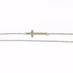 Sideways Cross, Everyday Necklace (Rose, Yellow or White) - Thumbnail 6
