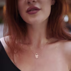 Hand Sideways, Everyday Necklace (Rose or White) - Thumbnail 12