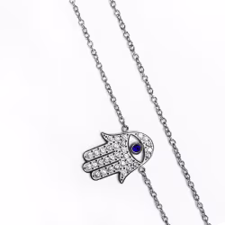 Hand Sideways, Everyday Necklace (Rose or White) - Thumbnail 2