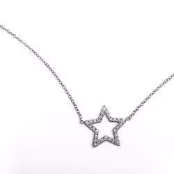 Star Sparkly, Everyday Necklace (Rose or White) - Thumbnail 1