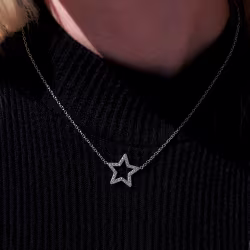 Star Sparkly, Everyday Necklace (Rose or White) - Thumbnail 6