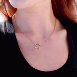 Star Sparkly, Everyday Necklace (Rose or White) - Thumbnail 12