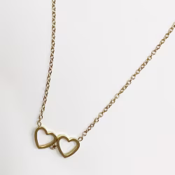 Heart Couple, Everyday Necklace (Rose, Yellow or White) - Thumbnail 12