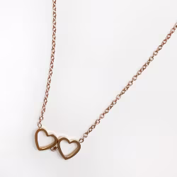 Heart Couple, Everyday Necklace (Rose, Yellow or White) - Thumbnail 2