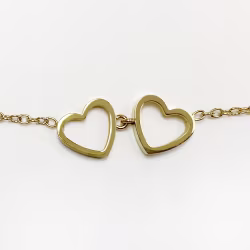 Heart Couple, Everyday Necklace (Rose, Yellow or White) - Thumbnail 11