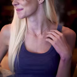 Heart Couple, Everyday Necklace (Rose, Yellow or White) - Thumbnail 4