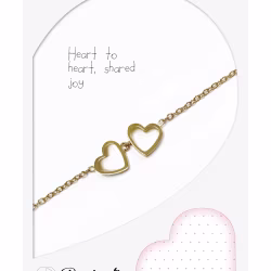 Heart Couple, Everyday Necklace (Rose, Yellow or White) - Thumbnail 13