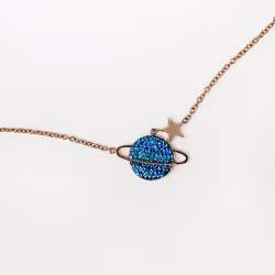 Blue Planet, Everyday Necklace (Rose or White) - Thumbnail 1