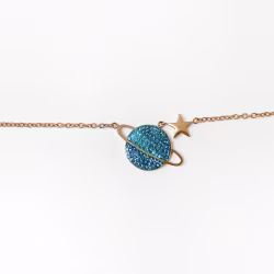 Blue Planet, Everyday Necklace (Rose or White) - Thumbnail 2