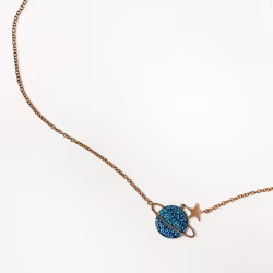 Blue Planet, Everyday Necklace (Rose or White) - Thumbnail 3