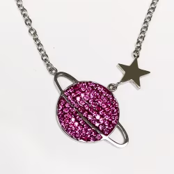 Pink Planet, Everyday Necklace (Rose or White) - Thumbnail 1