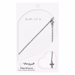 Sparkle Cross Drop, Everyday Necklace (Yellow or White) - Thumbnail 9
