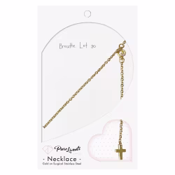 Sparkle Cross Drop, Everyday Necklace (Yellow or White) - Thumbnail 3