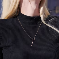 Bar Drop, Everyday Necklace (Rose or White) - Thumbnail 10