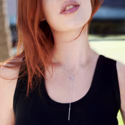 Bar Drop, Everyday Necklace (Rose or White) - Thumbnail 5