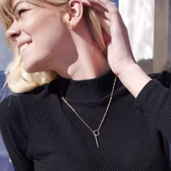 Bar Drop, Everyday Necklace (Rose or White) - Thumbnail 9