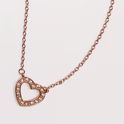 Heart Sparkly, Everyday Necklace (Rose or White) - Thumbnail 1