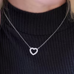 Heart Sparkly, Everyday Necklace (Rose or White) - Thumbnail 9