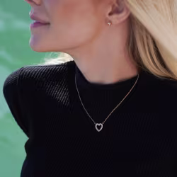 Heart Sparkly, Everyday Necklace (Rose or White) - Thumbnail 5