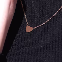 Simple Heart, Everyday Necklace (Rose or White) - Thumbnail 12