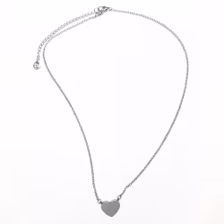 Simple Heart, Everyday Necklace (Rose or White) - Thumbnail 3