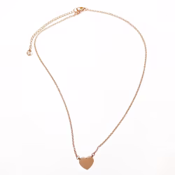 Simple Heart, Everyday Necklace (Rose or White) - Thumbnail 9