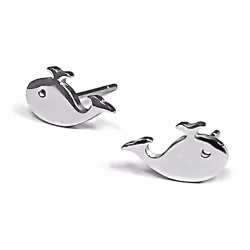 Whale, Everyday Earrings (White) - Thumbnail 1