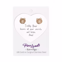 Teddy Bear, Everyday Earrings (Rose) - Thumbnail 2