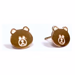 Teddy Bear, Everyday Earrings (Rose) - Thumbnail 1
