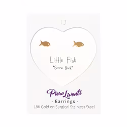 Fish (small), Screwback Baby Earrings (Rose) - Thumbnail 2