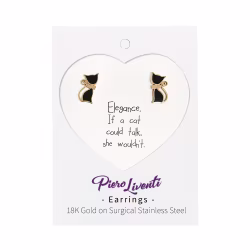 Black Cat, Everyday Earrings (Rose) - Thumbnail 2