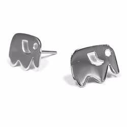 Elephant, Everyday Earrings (White) - Thumbnail 1