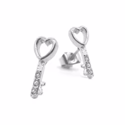 Love Key, Everyday Earrings (Rose or White) - Thumbnail 3