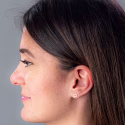 Star of David, Everyday Earrings (Rose or White) - Thumbnail 5