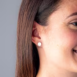 Simple Circle, Everyday Earrings (Rose) - Thumbnail 3