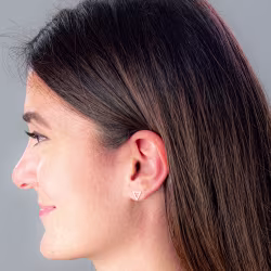 Simple Triangle, Everyday Earrings (Rose) - Thumbnail 3