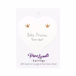Princess (small), Screwback Baby Earrings (Rose) - Thumbnail 2