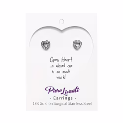 Open Heart Crystals, Everyday Earrings (Rose, Yellow or White) - Thumbnail 2