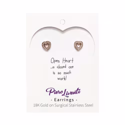 Open Heart Crystals, Everyday Earrings (Rose, Yellow or White) - Thumbnail 4
