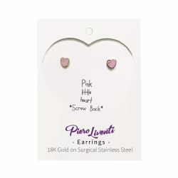 Pink Little Heart, Screwback Baby Earrings (Yellow) - Thumbnail 2