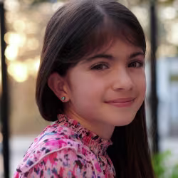 Crystal Blue Heart, Screwback Baby Earrings (White) - Thumbnail 3