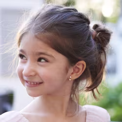 Heart Crystal Drop, Screwback Baby Earrings (Rose) - Thumbnail 3