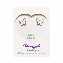 White Butterfly, Everyday Earrings (Yellow) - Thumbnail 2