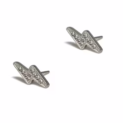 Lightning Crystals, Everyday Earrings (White) - Thumbnail 1