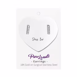 Crystals Bar, Everyday Earrings (Rose, Yellow or White) - Thumbnail 4