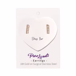 Crystals Bar, Everyday Earrings (Rose, Yellow or White) - Thumbnail 2