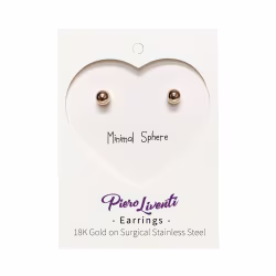 Minimal Sphere, Everyday Earrings (Rose, Yellow or White) - Thumbnail 6